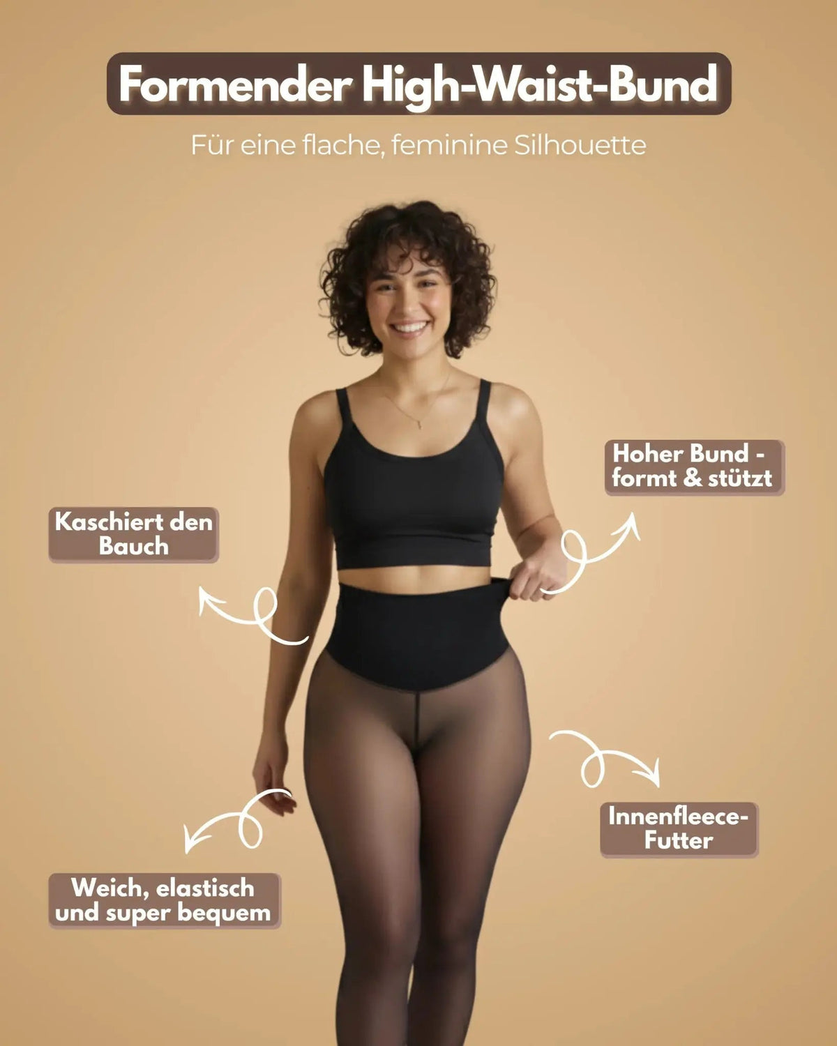 Fleecegefütterte Strumpfhose – warm & formend